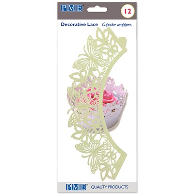 Pme Cupcake Wrappers - Butterfly Ivory Pk/12