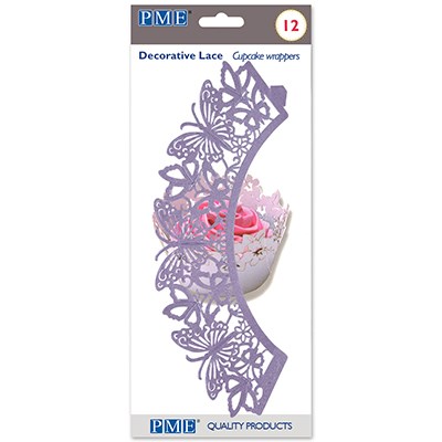 Pme Cupcake Wrappers - Butterfly Mauve Pk/12