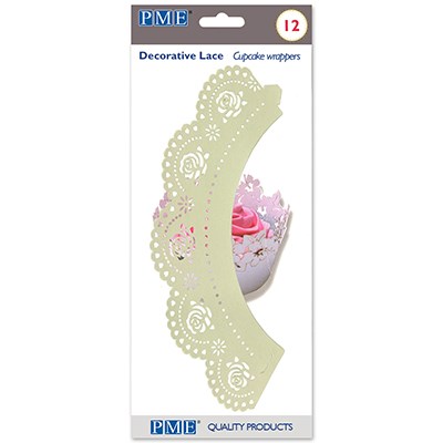 Pme Cupcake Wrappers - Ivory Rose Pk/12