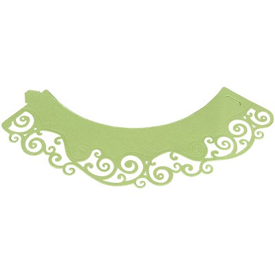 Pme Cupcake Wrappers - Light Green Swirls Pk/12