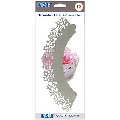 Pme Cupcake Wrappers - Silver Stars Pk/12