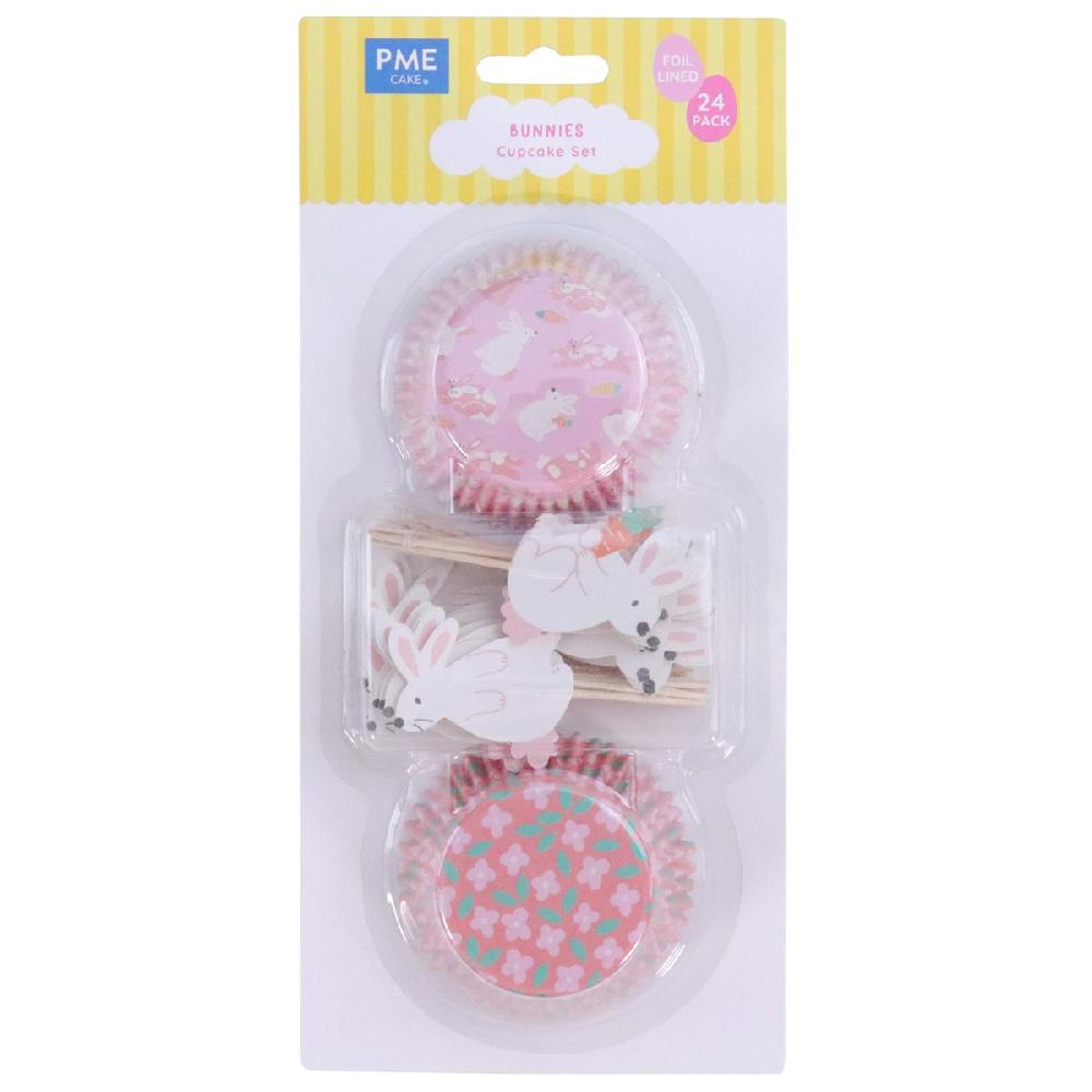 Pme Easter Cupcake Cases & Toppers Set Of 24 - Bunnies
