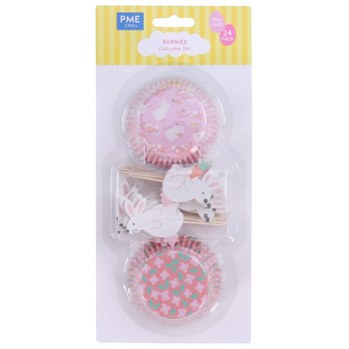 pme Easter Cupcake Cases & Toppers Set of 24 - Bunnies
