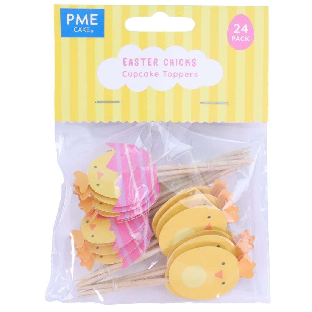 Pme Easter Cupcake Toppers - Chicks (Pack Of 24)