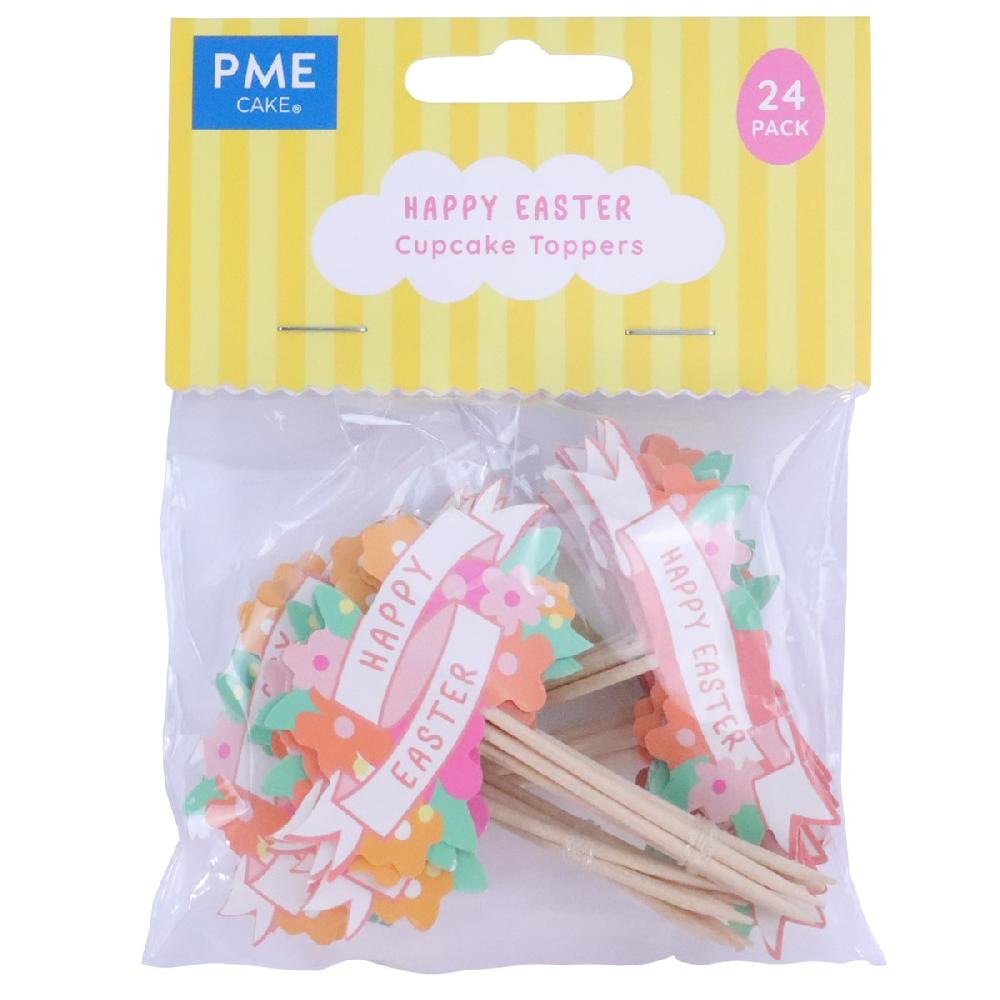 Pme Easter Cupcake Toppers - Happy Easter (Pack Of 24)