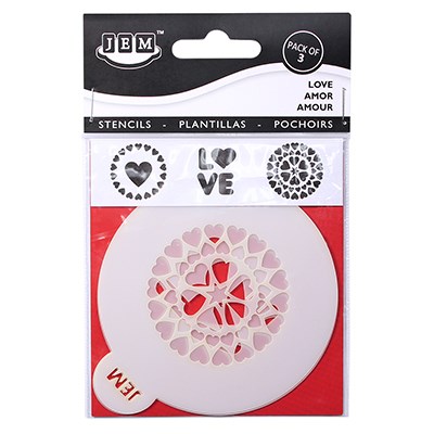 Pme JEM Stencil - Love Set Of 3 (90mm / 3.5”)