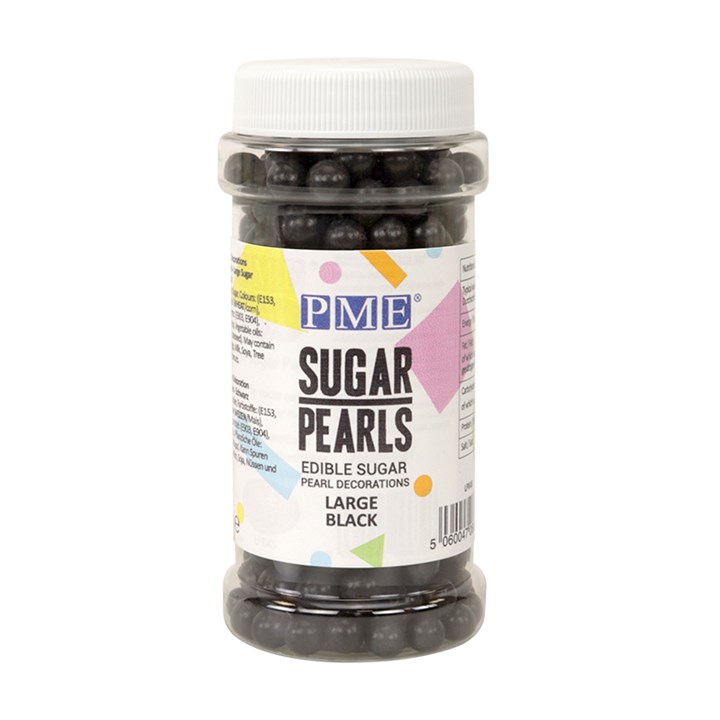 pme Large Sugar Pearls - Black (90g / 3.17 oz)