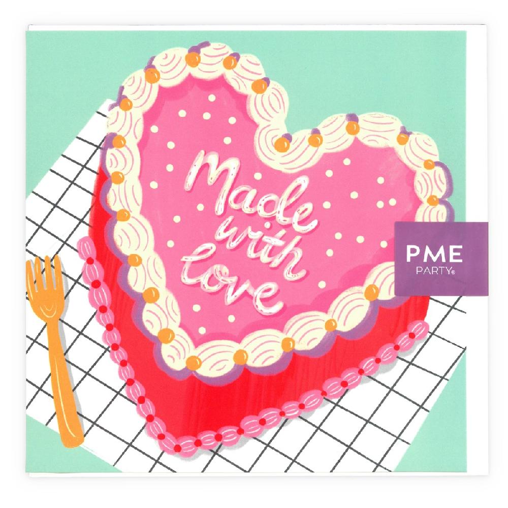 Pme Made With Love' Heart Cake Greeting Card
