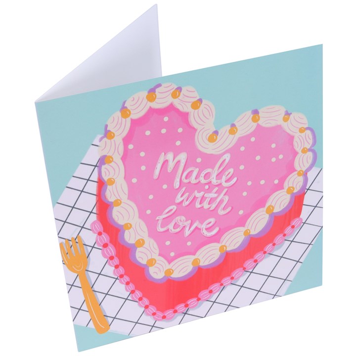 Pme Made With Love' Heart Cake Greeting Card