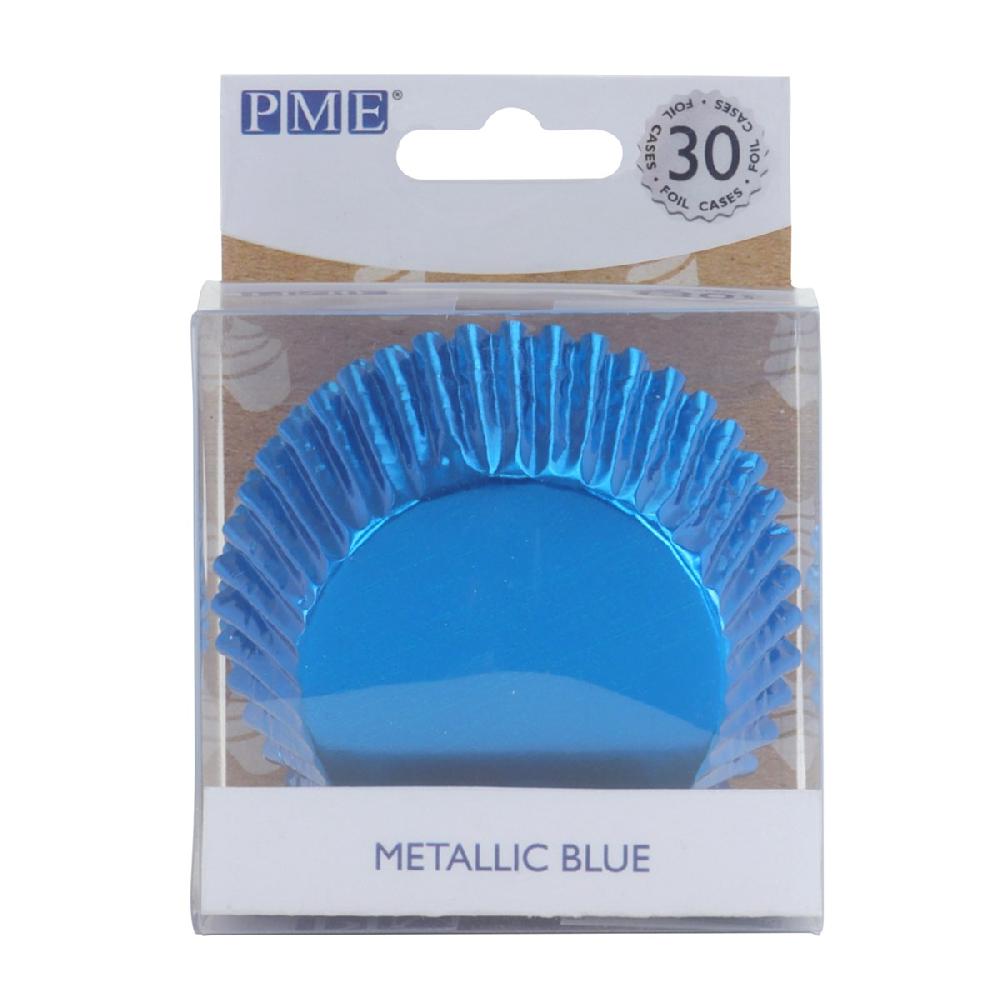 Pme Metallic Baking Cases - Blue Pk/30