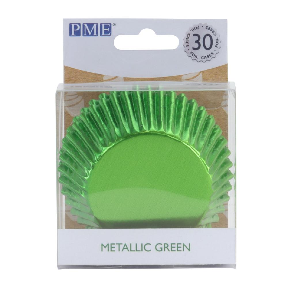 Pme Metallic Baking Cases - Green Pk/30