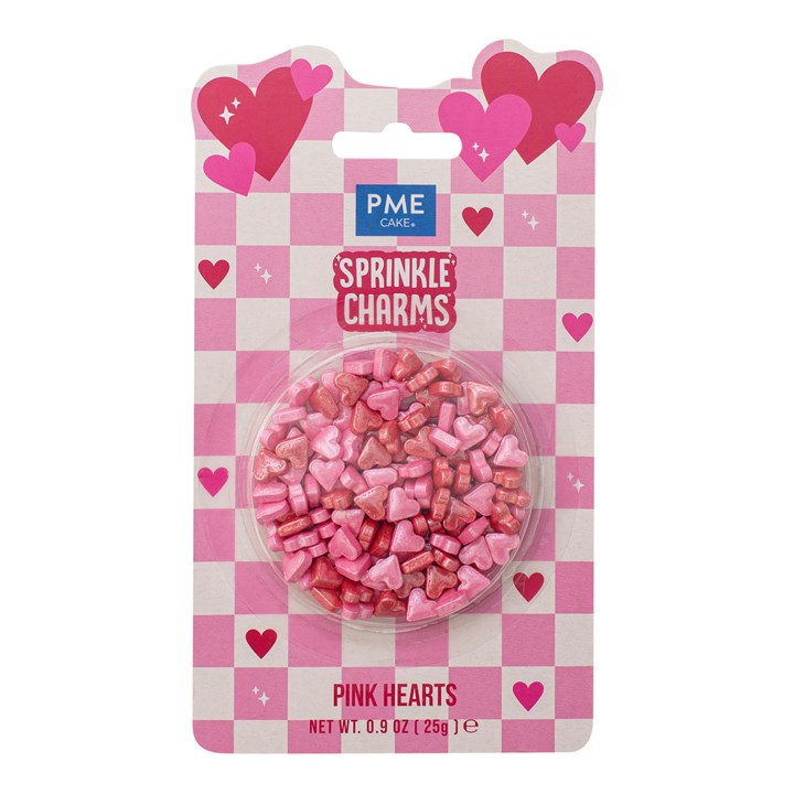 pme Pink Hearts Sprinkle Charms (25g / 0.9oz)