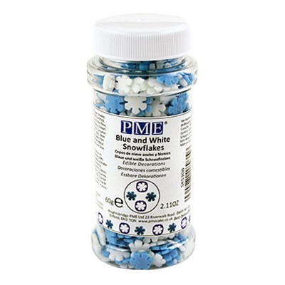 pme Sprinkles - Blue and White Snowflake  (60g / 2.11oz)