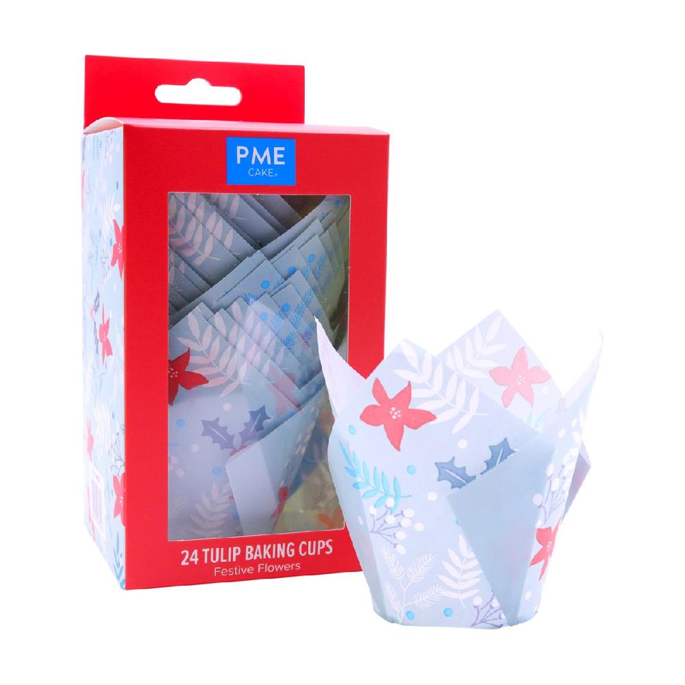 Pme Tulip Muffin Cases – Festive Flowers Pk/24