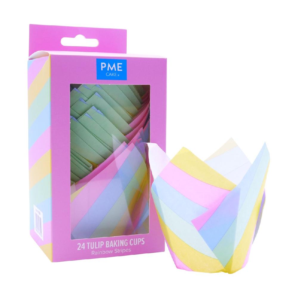 Pme Tulip Muffin Cases – Rainbow Stripes Pk/24