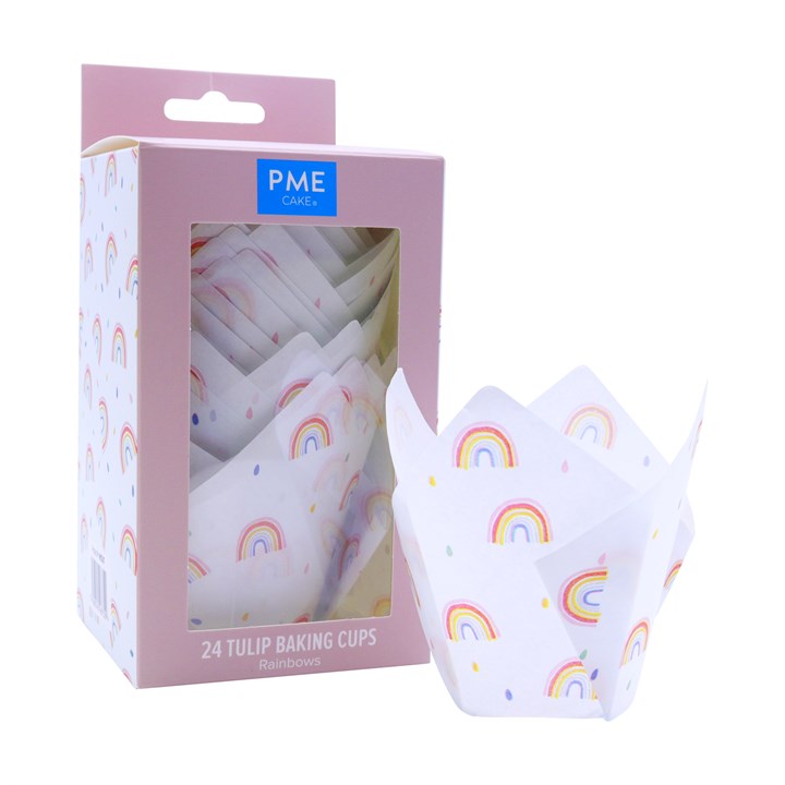 pme Tulip Muffin Cases – Rainbows Pk/24