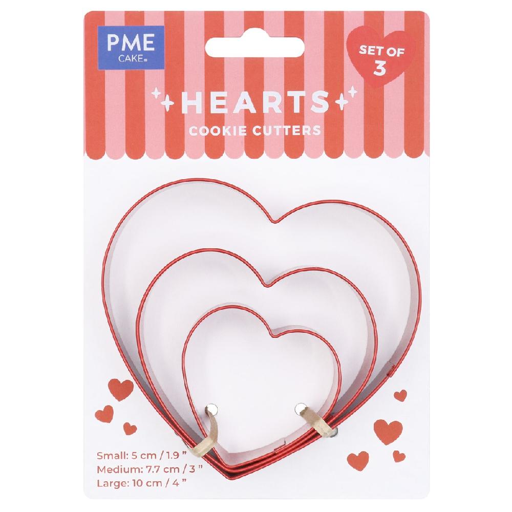 Pme Valentines Cookie Cutter Set Of 3 - Hearts