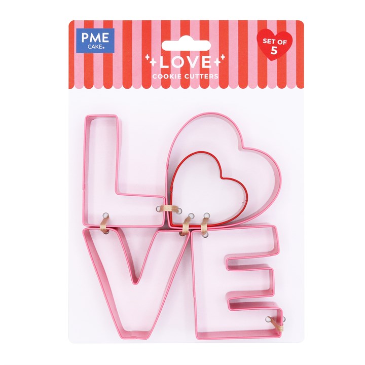pme Valentines Cookie Cutter Set of 5 - LOVE