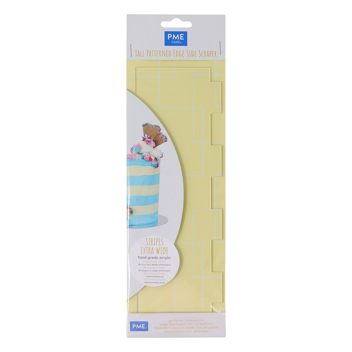 Pme Side Scrapers - Patterned Acrylic Extra Wide Stripes (255mm / 10”)