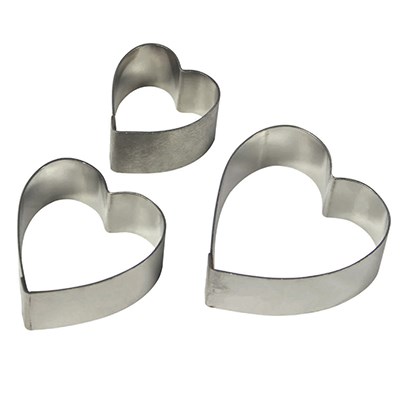Pme Stainless Steel Cutters - Heart/Arum Lily Set Of 3