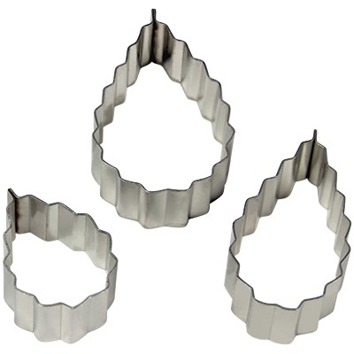 Pme Stainless Steel Cutters - Rose Leaf Serrated Set Of 3