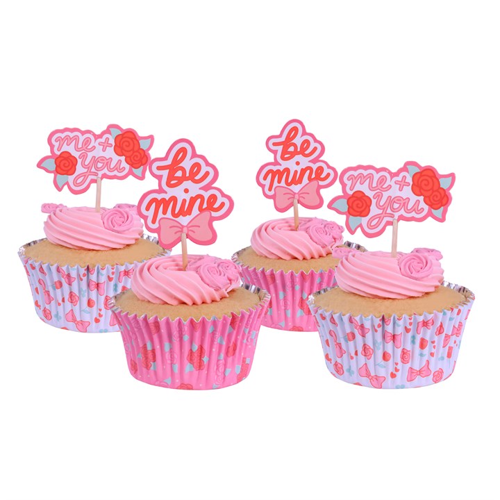 Pme Valentines Cupcake Cases & Topper Set Of 24 - Be My Valentine
