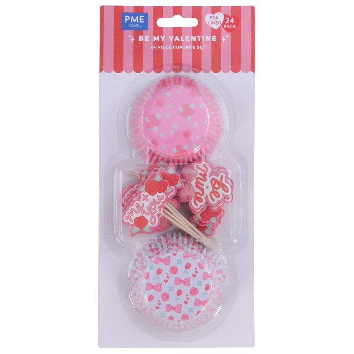 pme Valentines Cupcake Cases & Topper Set of 24 - Be My Valentine