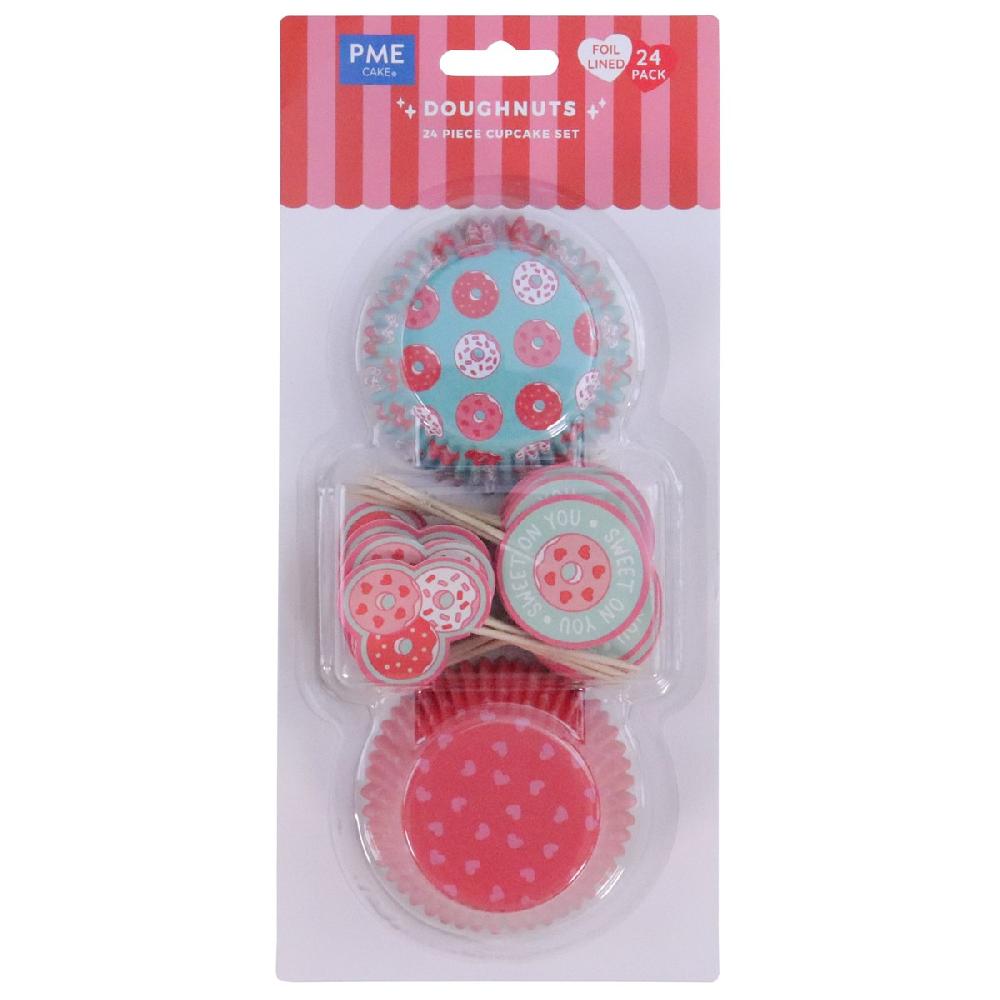 Pme Valentines Cupcake Cases & Topper Set Of 24 - Doughnuts