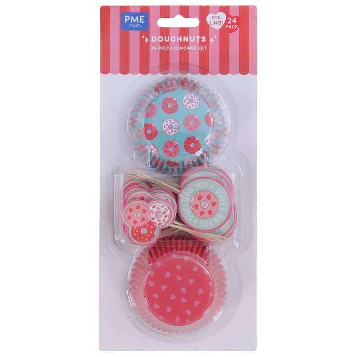 pme Valentines Cupcake Cases & Topper Set of 24 - Doughnuts