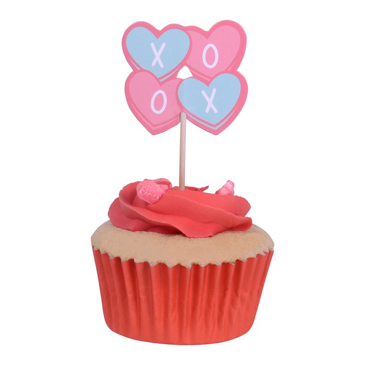 Pme Valentines Cupcake Toppers - Candy Hearts (Pack Of 24)