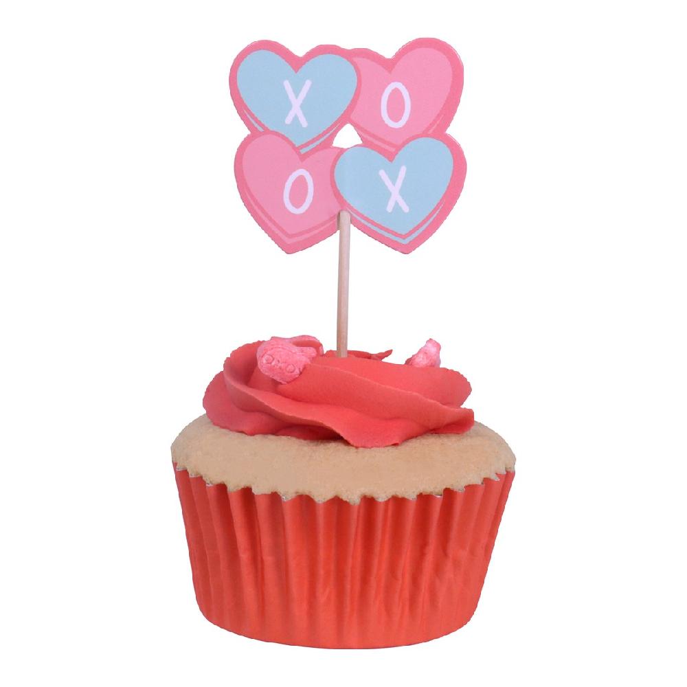 Pme Valentines Cupcake Toppers - Candy Hearts (Pack Of 24)