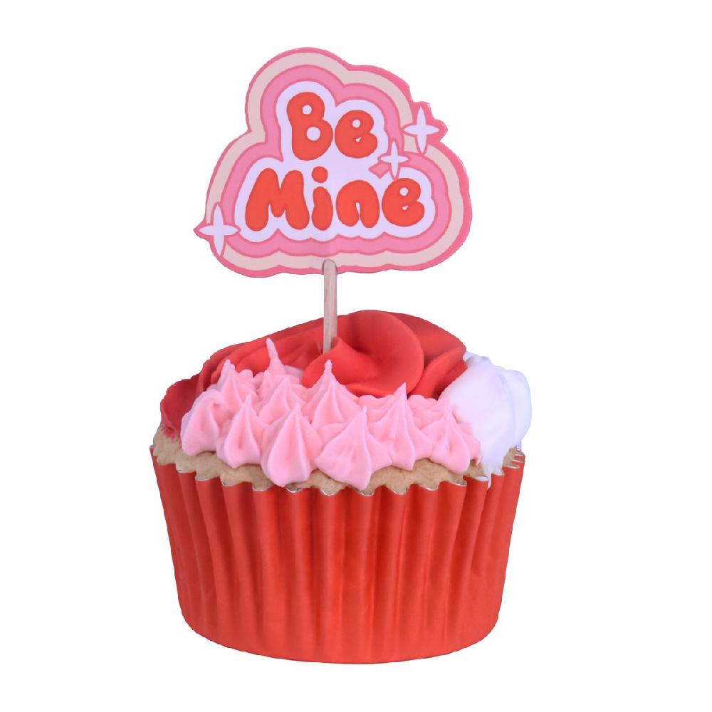 Pme Valentines Cupcake Toppers - Retro Valentine (Pack Of 24)