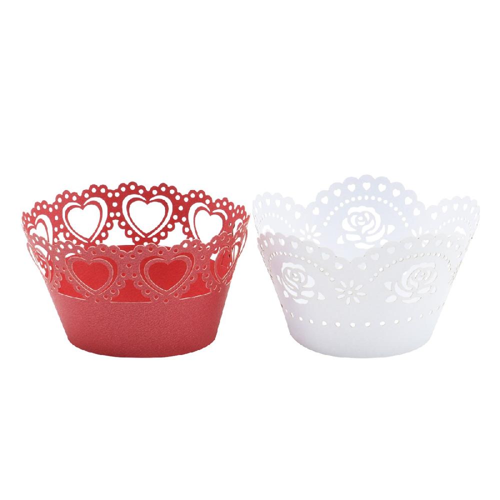 Pme Valentines Cupcake Wrappers - Vintage Lace (Pack Of 12)
