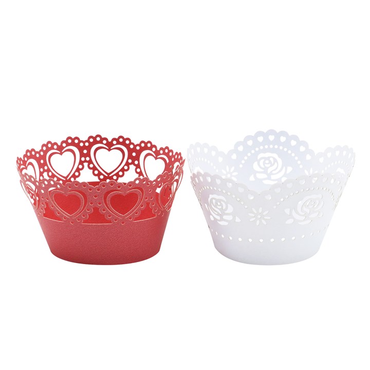 pme Valentines Cupcake Wrappers - Vintage Lace (Pack of 12)