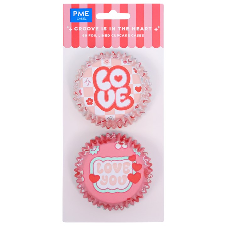 pme Valentines Foil-lined Cupcake Cases - Groove Is In The Heart (Pack of 60)