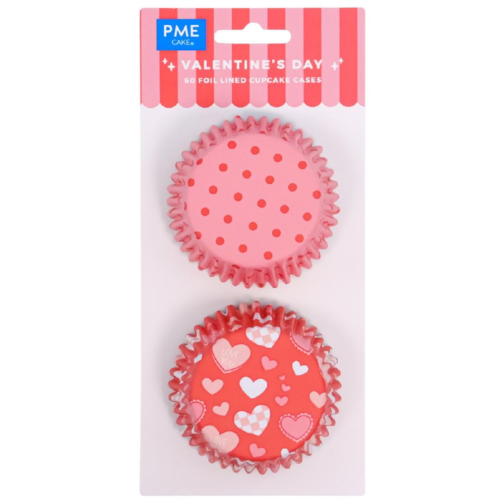 Pme Valentines Foil-lined Cupcake Cases - Valentine's Day (Pack Of 60)