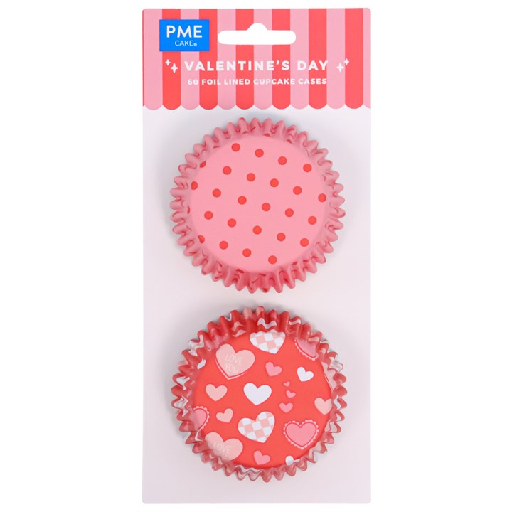 pme Valentines Foil-lined Cupcake Cases - Valentine's Day (Pack of 60)