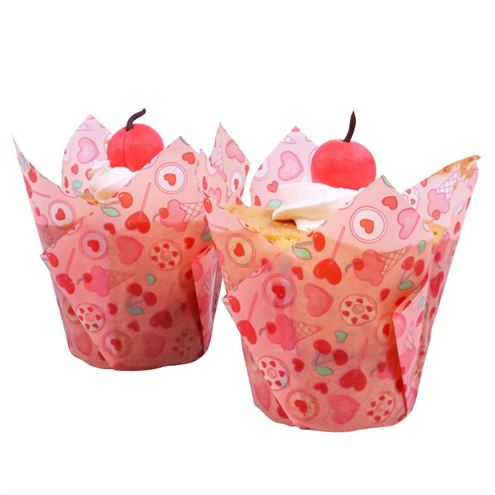 Pme Valentines Tulip Muffin Cases - Sweet Love (Pack Of 24)