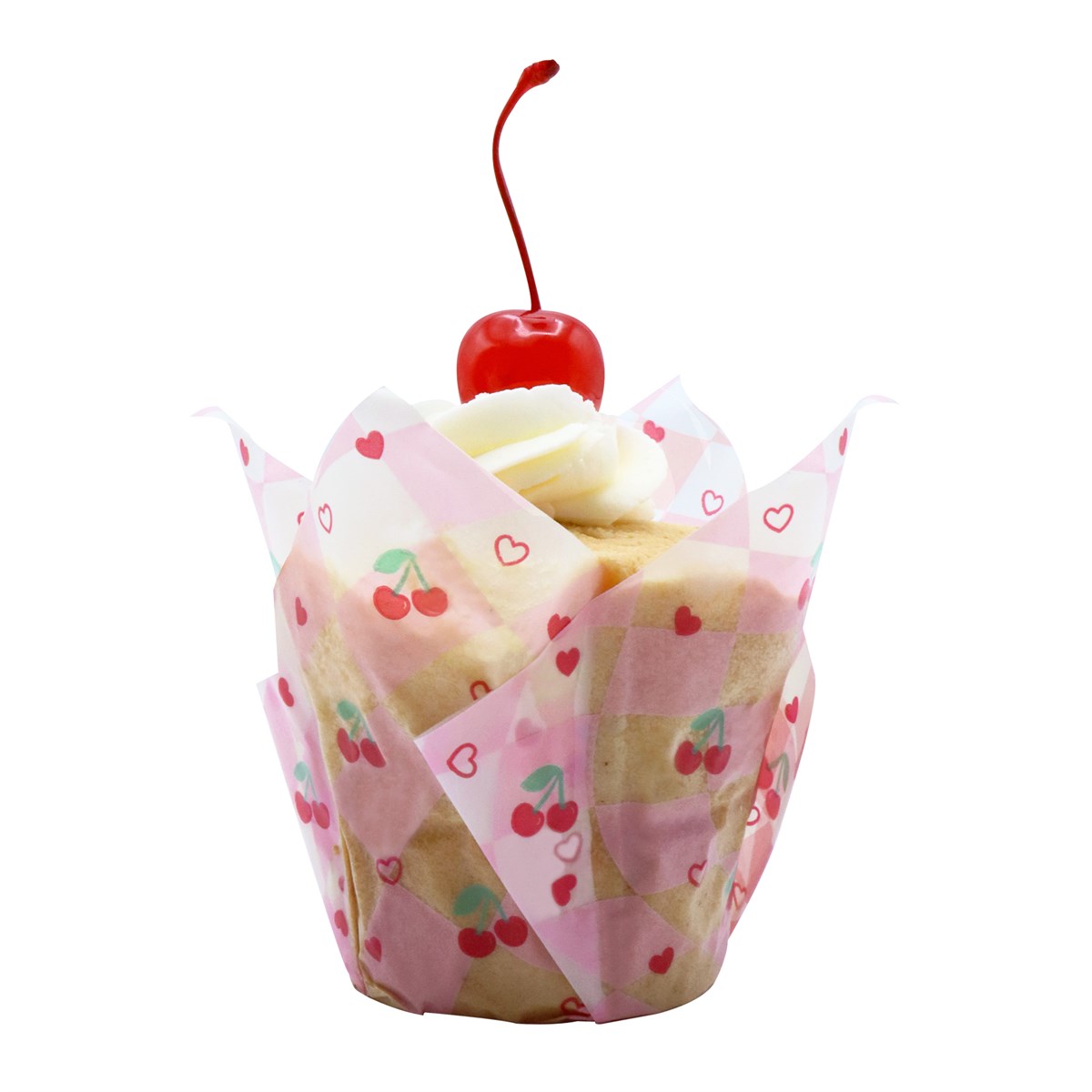 Pme Vintage Tulip Muffin Cases - Cherry Checkerboard (Pack Of 24)