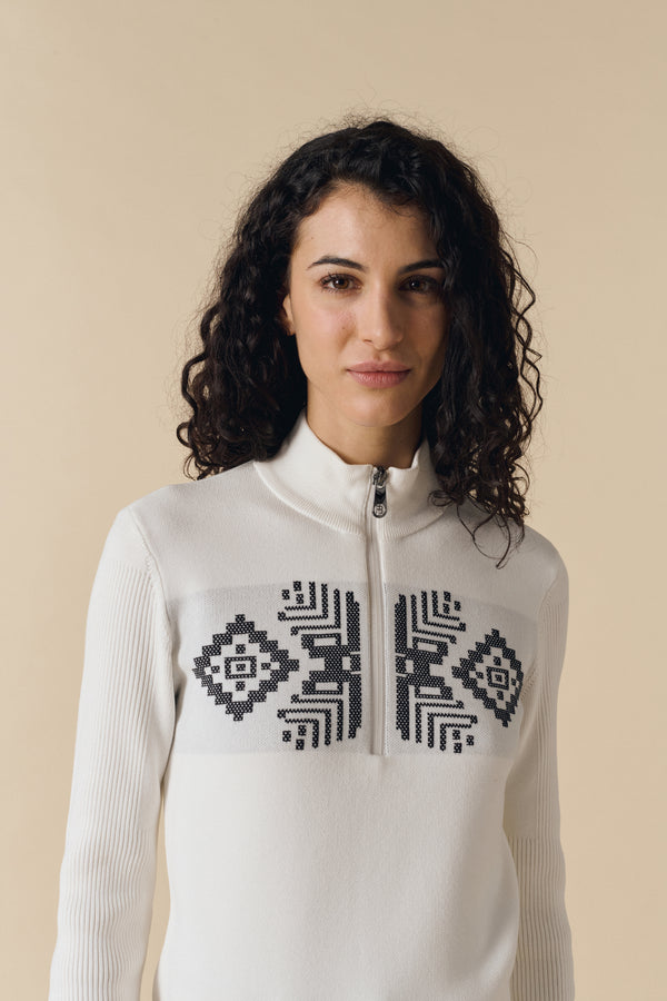 Poivre Blanc Poivre Blanc Knit Sweater In White 3540 (3) – Poivre Blanc - UK