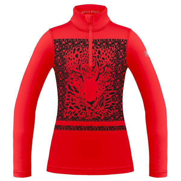 Poivre Blanc Poivre Blanc Women's Base/Mid Layer Leopard Print In Scarlet Red 1940 – Poivre Blanc - UK