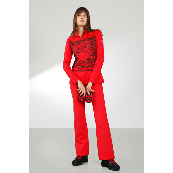 Poivre Blanc Poivre Blanc Women's Base/Mid Layer Leopard Print In Scarlet Red 1940 – Poivre Blanc - UK