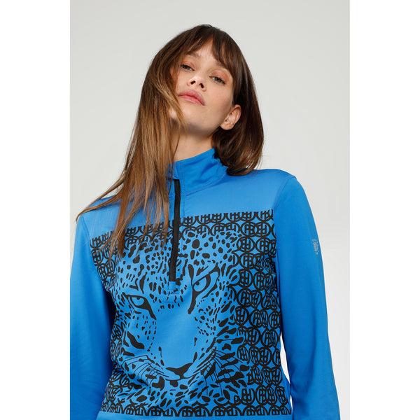 Poivre Blanc Poivre Blanc Women's Base/Mid Layer Leopard Print In King Blue 1940 – Poivre Blanc - UK