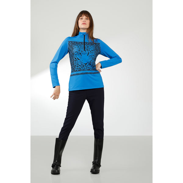 Poivre Blanc Poivre Blanc Women's Base/Mid Layer Leopard Print In King Blue 1940 – Poivre Blanc - UK