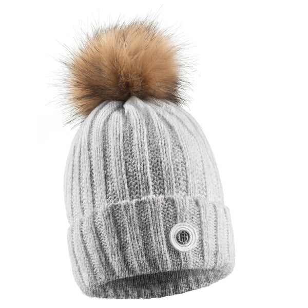 poivre blanc Poivre Blanc Women's Beanie Hat in Grey Melange 6182 – Poivre Blanc - UK