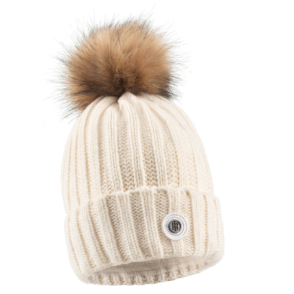 poivre blanc Poivre Blanc Women's Beanie Hat in White 6182 – Poivre Blanc - UK