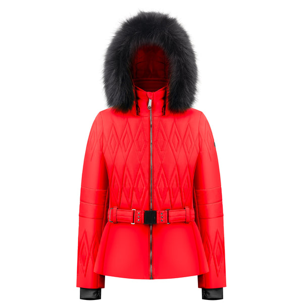 poivre blanc Poivre Blanc Women's Hybrid Ski jacket in Scarlet Red 1003 – Poivre Blanc - UK