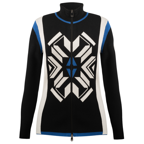 poivre blanc Poivre Blanc Women's Knit Jacket in Black/Acid Blue/White 3501 – Poivre Blanc - UK