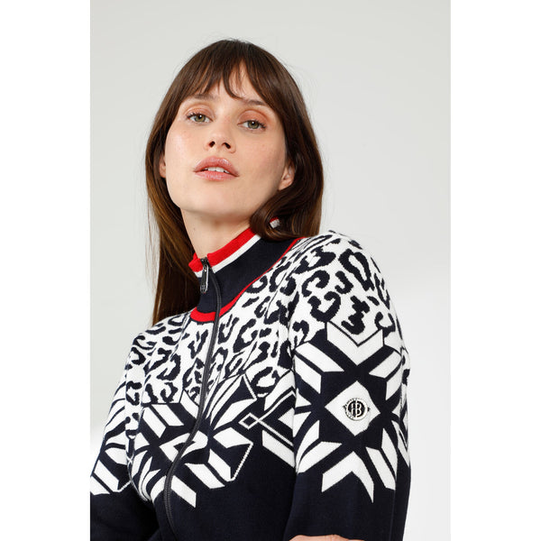 Poivre Blanc Poivre Blanc Women's Knit Jacket In Scarlet Red 3501 – Poivre Blanc - UK