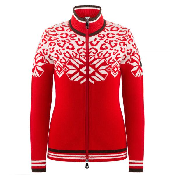 poivre blanc Poivre Blanc Women's Knit Jacket in Scarlet Red 3501 – Poivre Blanc - UK